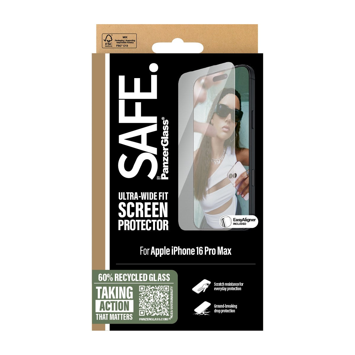 SAFE. by PanzerGlass® Displayschutz iPhone 16 Pro Max | Ultra-Wide Fit